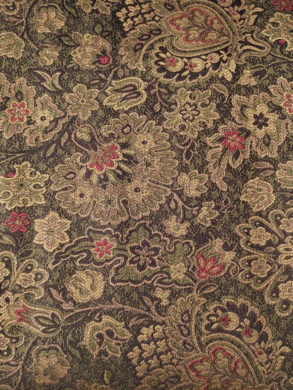 5 Yards Heavy Jacquard Tapestry Fabric Floral Paisley Upholstery Material Brown